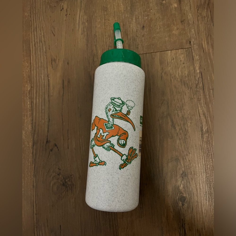 Vintage University of Miami squeeze water bottle- NWT